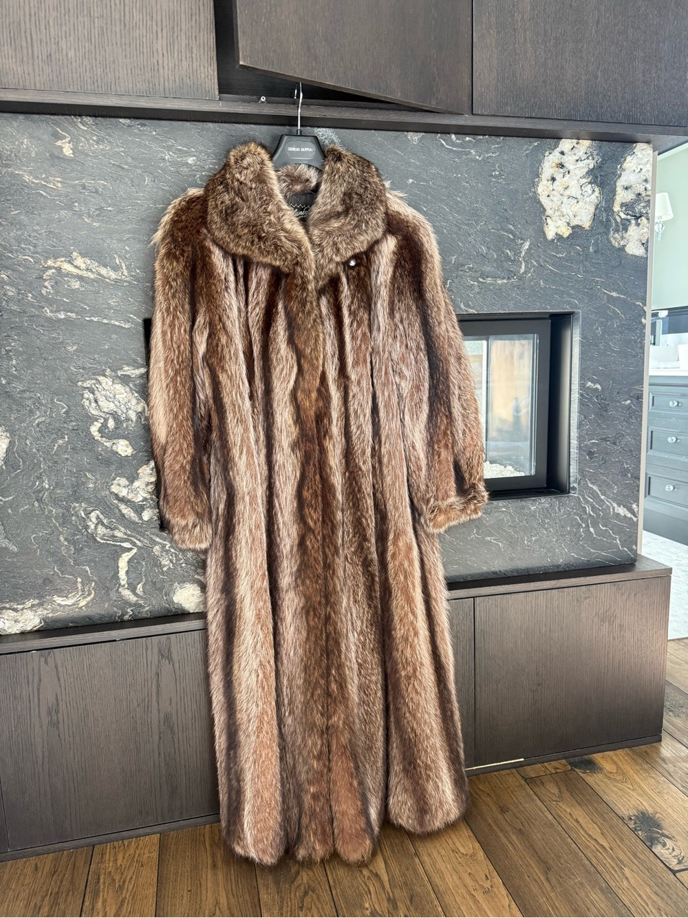 Full-Length Brown Fur Coat